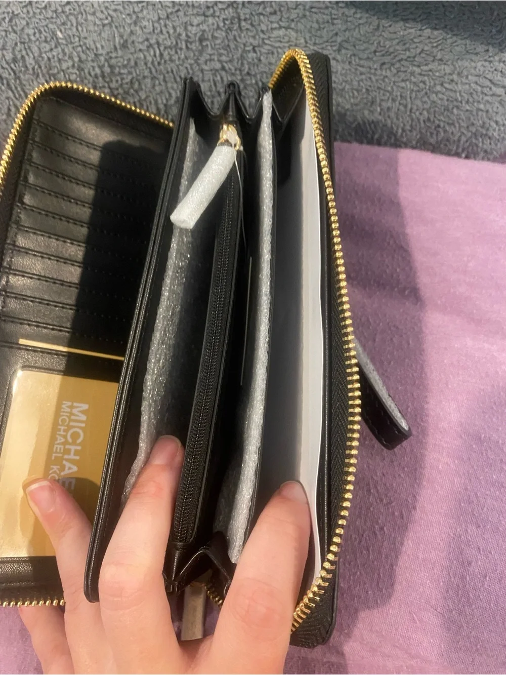 Michael Kors Black Leather Wristlet Wallet
